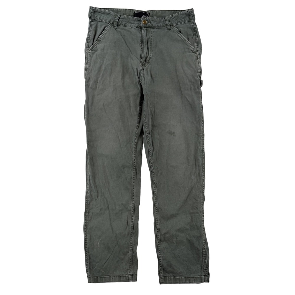Lost Enterprises Cargo Pants Mens 32x30 Green Regular Fit Stretch Canvas Y2K